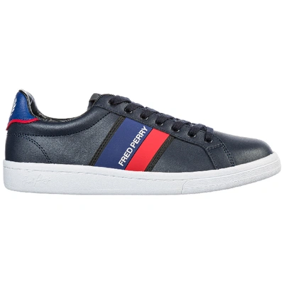 Shop Fred Perry Men's Shoes Leather Trainers Sneakers In Blue