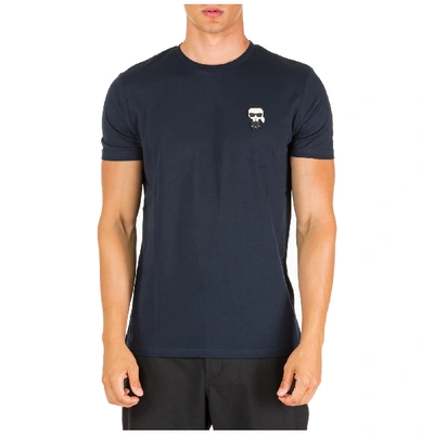 Shop Karl Lagerfeld Men's Short Sleeve T-shirt Crew Neckline Jumper K/ikonik In Blue