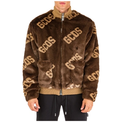 Shop Gcds Men's Outerwear Jacket Blouson In Brown