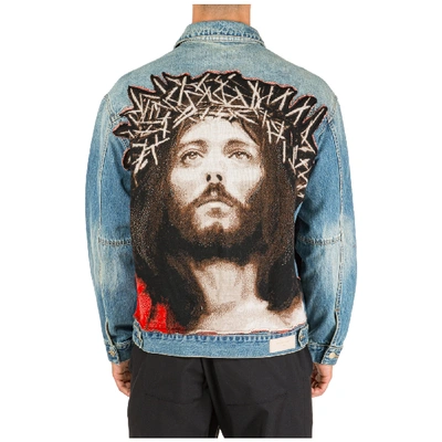 Shop Ih Nom Uh Nit Men's Denim Outerwear Jacket Blouson Jesus In Blue