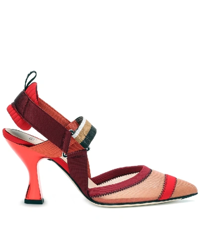 Shop Fendi Colibrì Slingback Pumps In Red