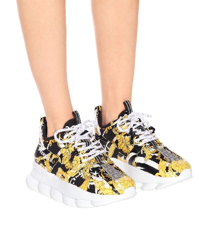 Shop Versace Chain Reaction 2 Sneakers In Multicoloured