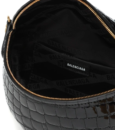 Shop Balenciaga Souvenirs Xxs Leather Belt Bag In Black