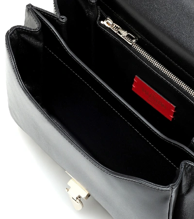 Shop Valentino Rockstud Medium Leather Shoulder Bag In Black