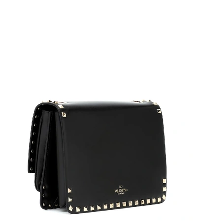 Shop Valentino Rockstud Medium Leather Shoulder Bag In Black