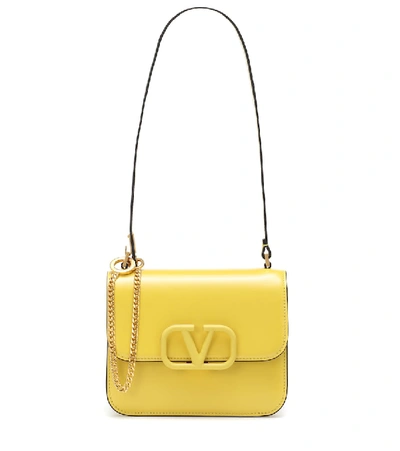 Shop Valentino Vsling Small Leather Shoulder Bag In Yellow