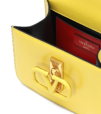 Shop Valentino Vsling Small Leather Shoulder Bag In Yellow