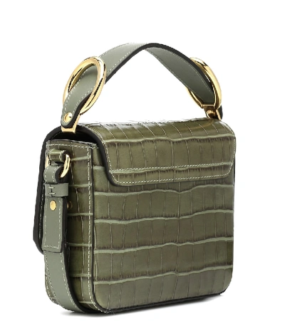 Shop Chloé C Mini Leather Shoulder Bag In Green