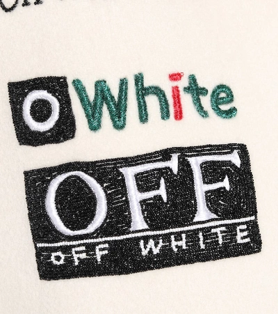 Shop Off-white Embellished Wool-blend Coat In White