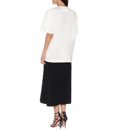 Shop Alessandra Rich Embellished Cotton T-shirt In White