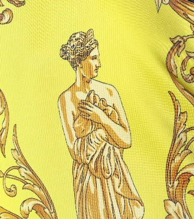 Shop Versace Printed Minidress In Yellow