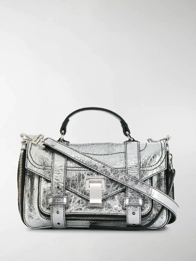 Shop Proenza Schouler Ps1 Crossbody Bag In Silver