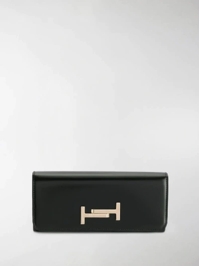 Shop Tod's Logo Plaque Purse In Black