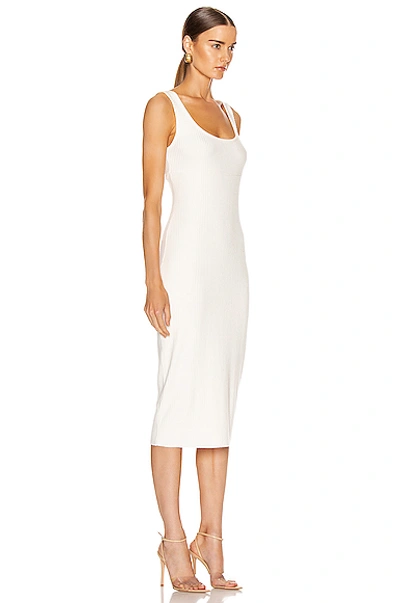 Shop Enza Costa Rib Tank Midi Dress In Winter White