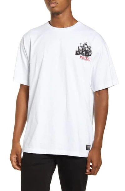 Shop Wesc Mason Media Junkie Graphic T-shirt In White