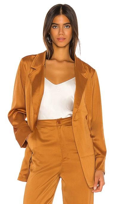 Shop Kendall + Kylie Charlie Satin Blazer In Butterscotch