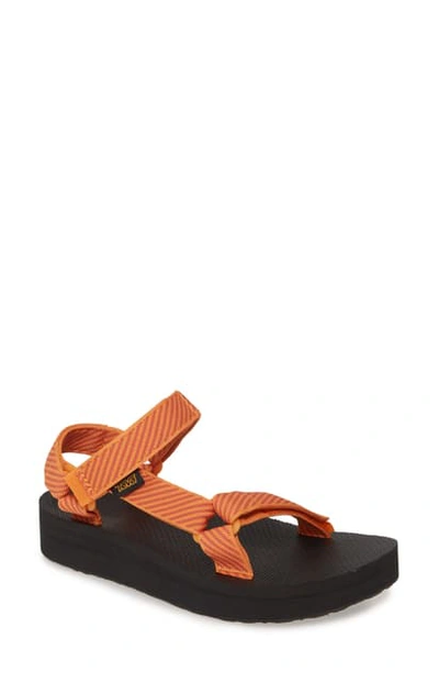 Shop Teva Midform Universal Sandal In Candy Stripe Apricot Fabric