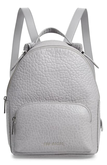 light grey leather backpack
