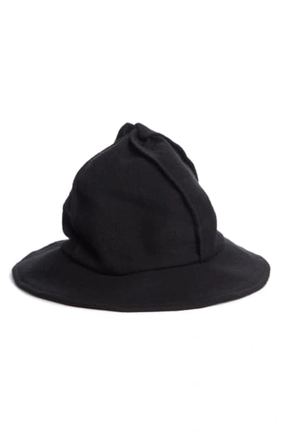 Shop Y's Four Panel Twist Wool Hat In Black
