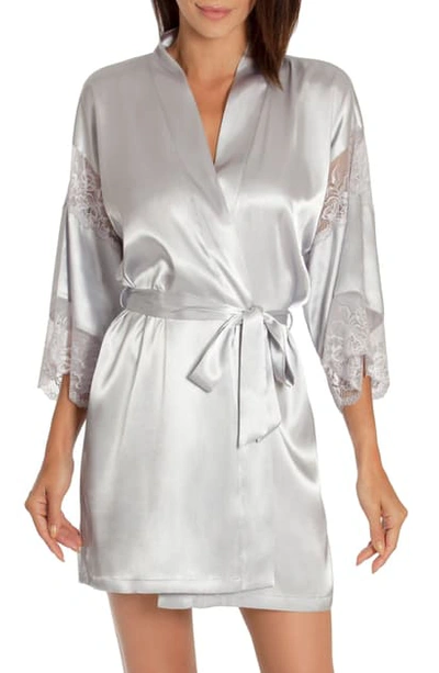 Shop In Bloom By Jonquil Sea Of Love Satin & Lace Wrap In Silver