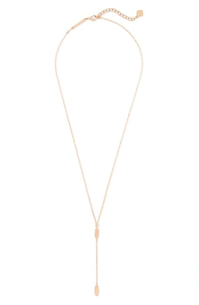 Shop Kendra Scott Fern Y-necklace In Rose Gold