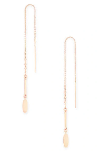 Shop Kendra Scott Fern Threader Earrings In Rose Gold