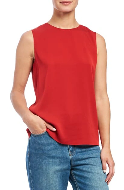 Shop Theory Stretch Silk Shell In Crimson