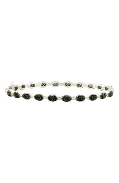 Shop Freida Rothman Industrial Finish Hinge Bracelet In Silver/ Black