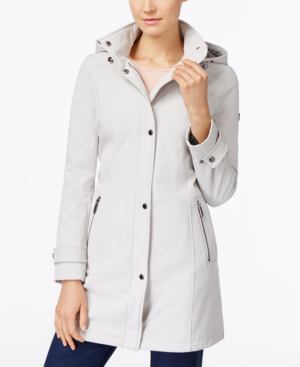 calvin klein petite hooded raincoat