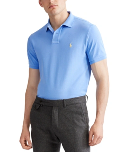 Shop Polo Ralph Lauren Men's Custom Slim Fit Mesh Polo In Cabana Blue