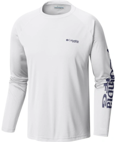 Shop Columbia Men's Pfg Big & Tall Terminal Tackle Long-sleeve T-shirt In White, Nightshade