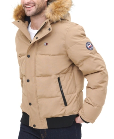 Shop Tommy Hilfiger Short Snorkel Coat, Created For Macy's In Khaki