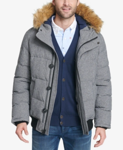 Shop Tommy Hilfiger Short Snorkel Coat, Created For Macy's In Heather Grey