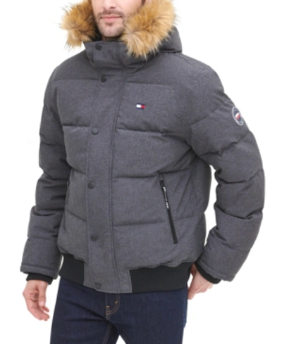 Tommy Hilfiger Short Snorkel Coat, Created For Macy's In Heather Charcoal |  ModeSens