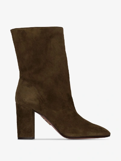 Shop Aquazzura Green Boogie 85 Slouch Boots