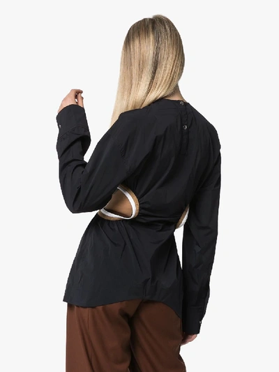 Shop Markoo Cutout Detail Long Sleeve Top In Black