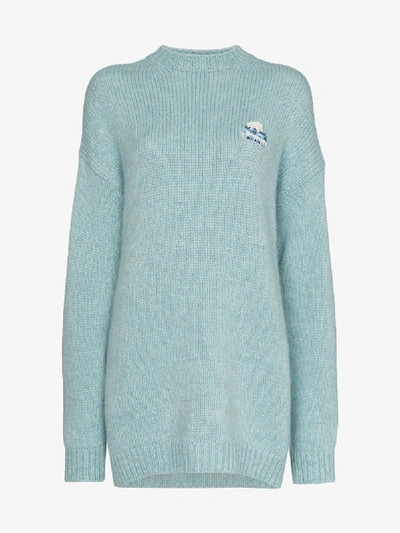 Shop Alanui Global Warming Arctic Sweater In Blue