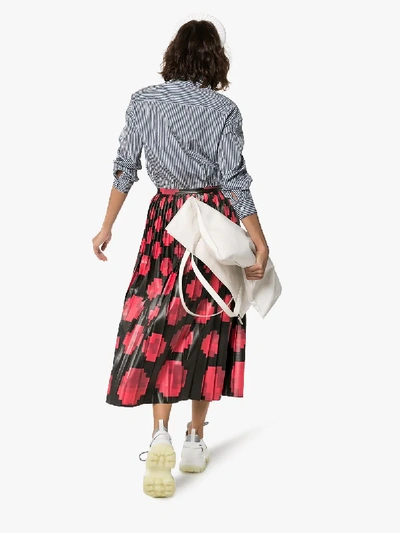 Shop Marni Eco Leather Pixel Print Skirt In Black