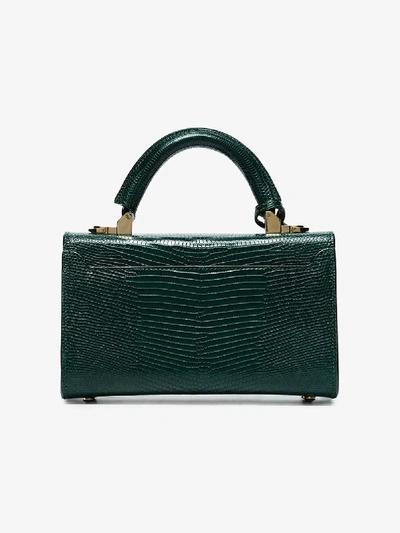 Shop Stalvey Green Mini Top Handle Lizard Skin Shoulder Bag