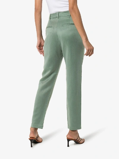 Shop Mara Hoffman Dita Cropped Trousers In Green