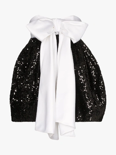 Shop Alexandre Vauthier Bow Pouf Mini Dress In Black