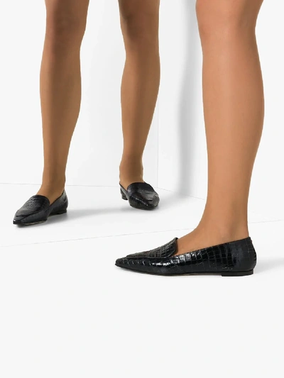 Shop Aeyde Black Aurora Loafers