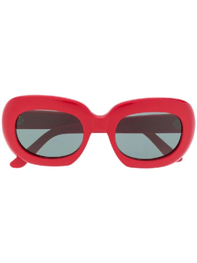 Shop Celine Eyewear Unisex Round Eye Sunglasses - Red