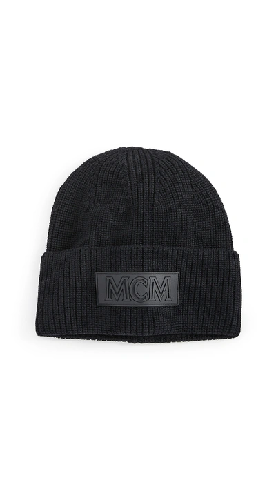 Shop Mcm Logo Group Beanie In Black