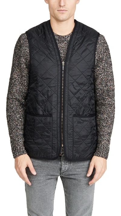 Shop Barbour Polarquilt Waistcoat Full Zip Vest In Black