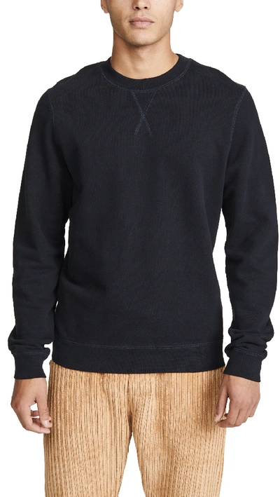 Shop Sunspel Long Sleeve Sweatshirt In Black