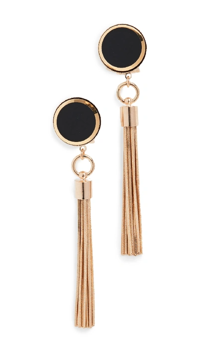 Shop Anton Heunis Tassel Earrings In Black/gold