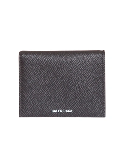 Shop Balenciaga Printed Logo Mini Wallet In Nero