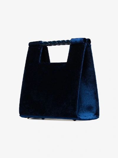 Shop Mehry Mu Blue Unicorn Velvet Tote Bag