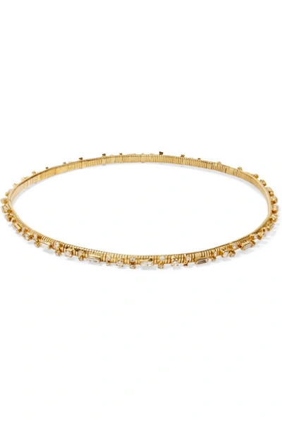 Shop Rosantica Argo Crystal-embellished Gold-tone Headband